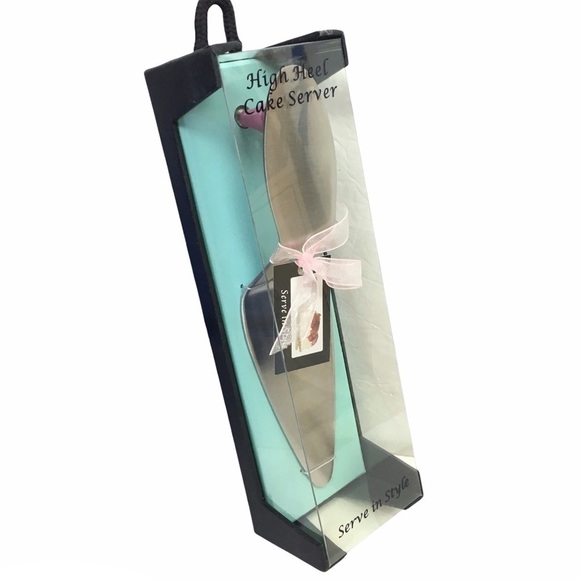 WILD EYE DESIGNS Cake Server Pink High Heel Stainless Steel Metal Magnetic NWT - Picture 1 of 9